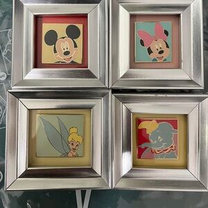 Set of 4 Disney Ornament Framed Pins From 2007 DVC Members Cruise